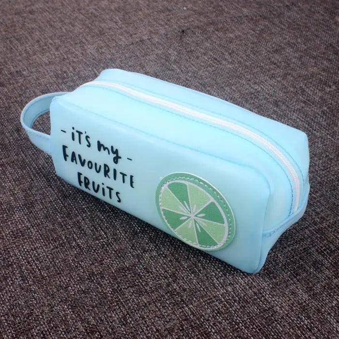Fruit Pattern Pencil Case Large Capacity Candy Colors Pencil Cases High School College Office Supply Pencil Box Stevvex