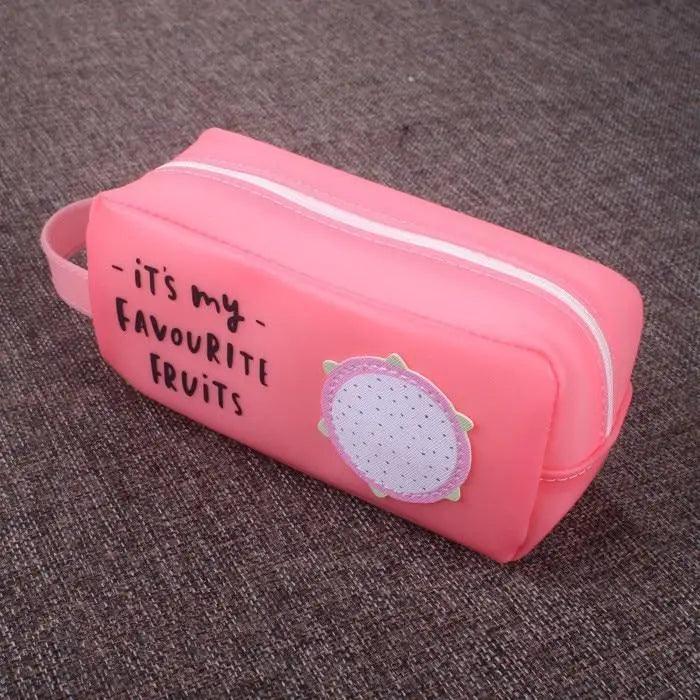 Fruit Pattern Pencil Case Large Capacity Candy Colors Pencil Cases High School College Office Supply Pencil Box Stevvex