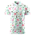 Flamingo Bird Summer Funny Golf Shirts for MenMens Hawaiian Shirts Short Sleeve Novelty Crazy Golf Shirts Lootquake LLC