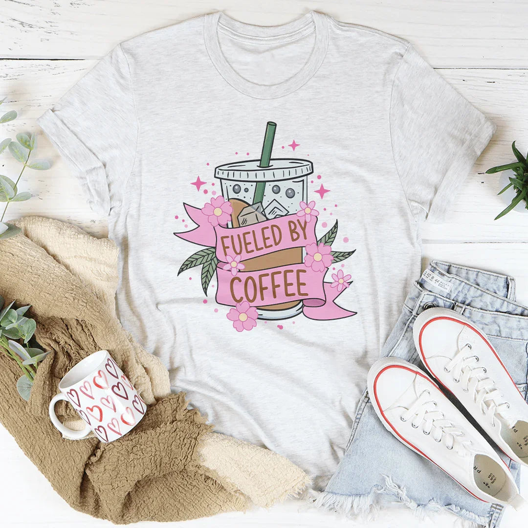 Fueled By Coffee Tee Peachy Sunday