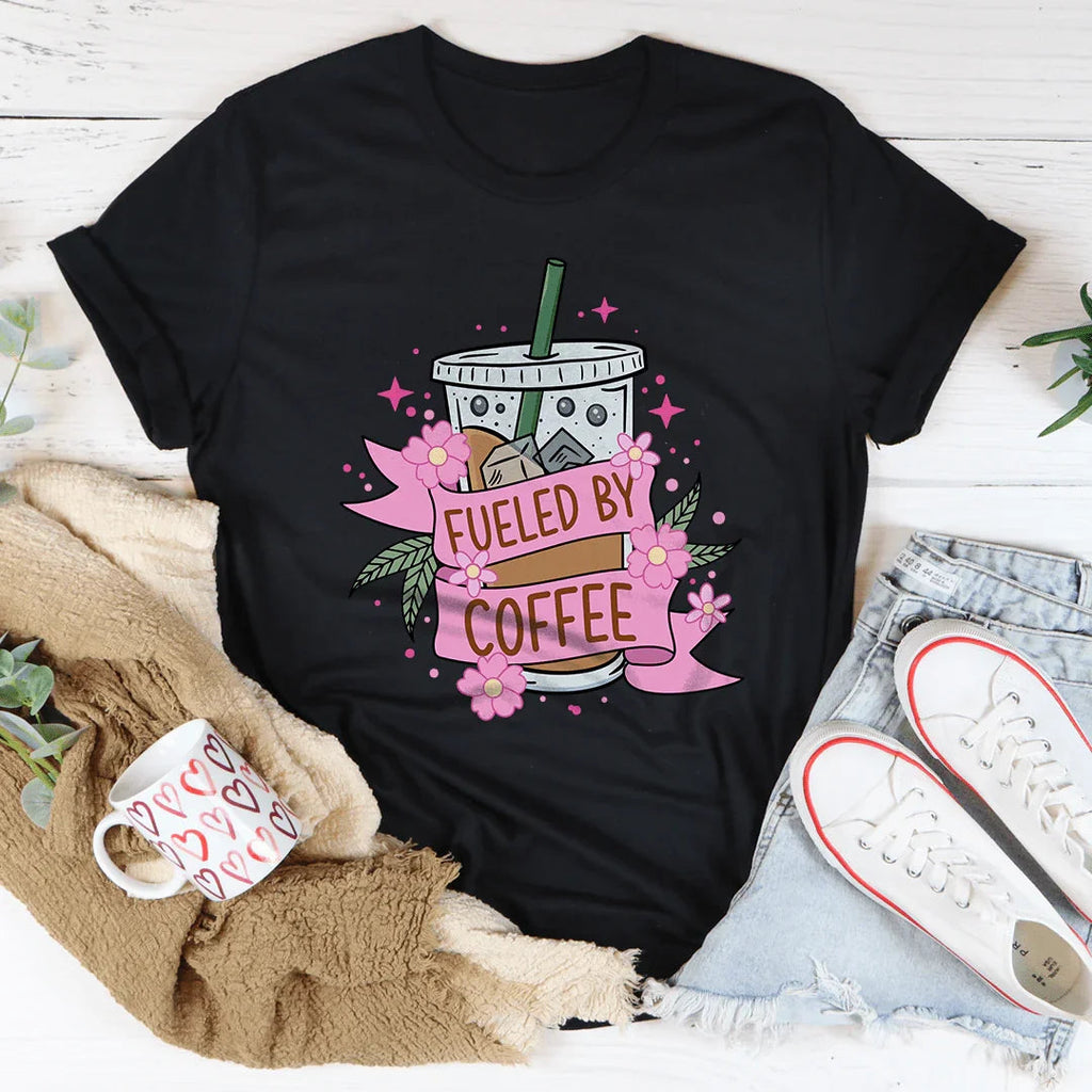 Fueled By Coffee Tee Peachy Sunday