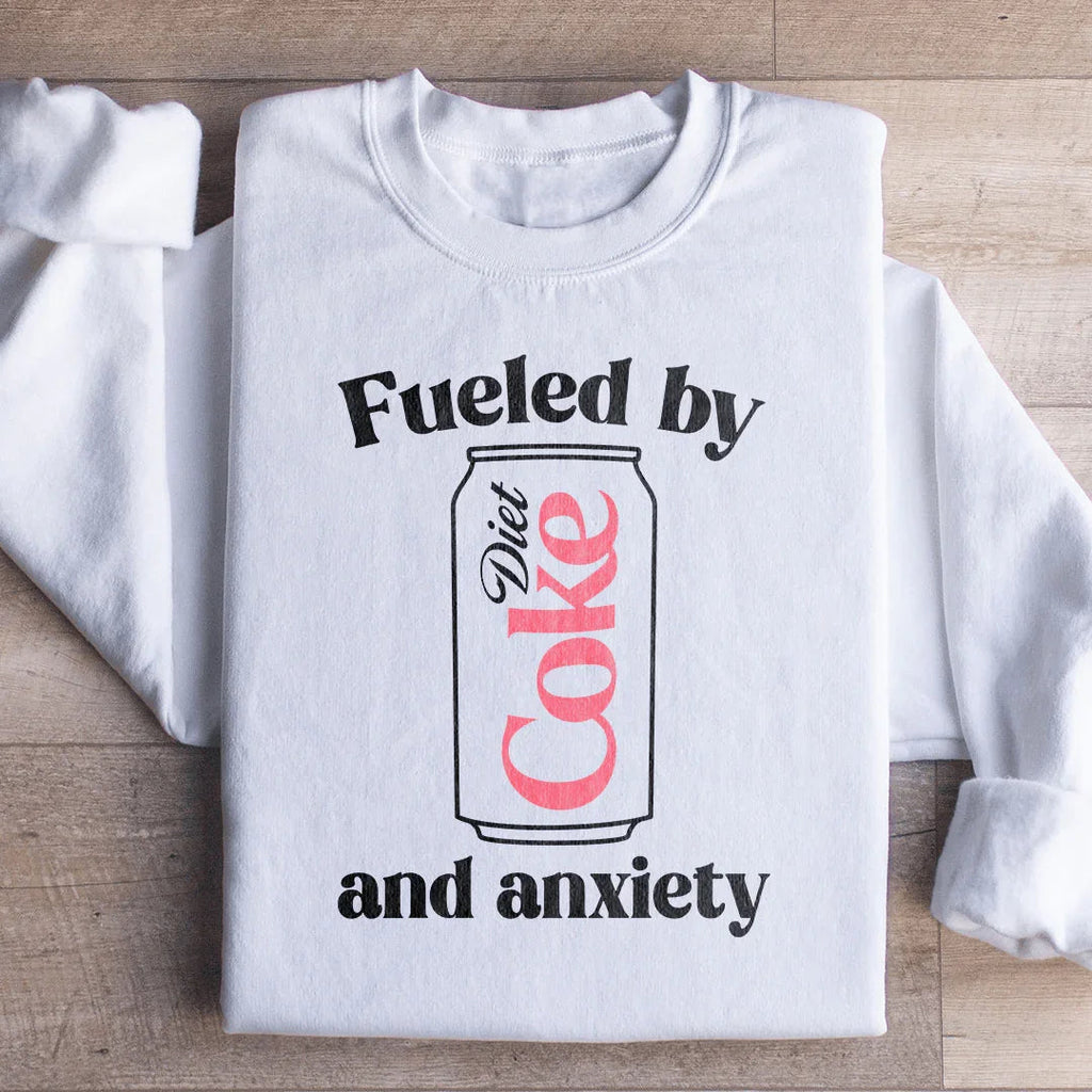 Fueled By Diet Coke & Anxiety Sweatshirt Peachy Sunday
