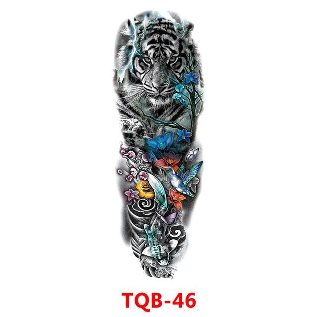 Full Arm Large Size Sleeve Temporary Sticker Dragon Tattoo Waterproof Body Art Realistic 3D Design For Mens Stevvex
