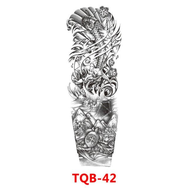 Full Arm Large Size Sleeve Temporary Sticker Dragon Tattoo Waterproof Body Art Realistic 3D Design For Mens Stevvex