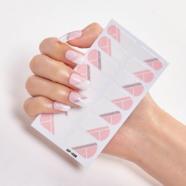 Full Cover Nail Stickers Nail Polish Nail Decoration Nails Sticker Designer Self Adhesive Nail Sticker Creative Nail Art Sticker Sticker Nail Decorations Accessories Metal Curve Stripe Lines Design Letter Nail Sticker Adhesive Decoration Template Stevvex