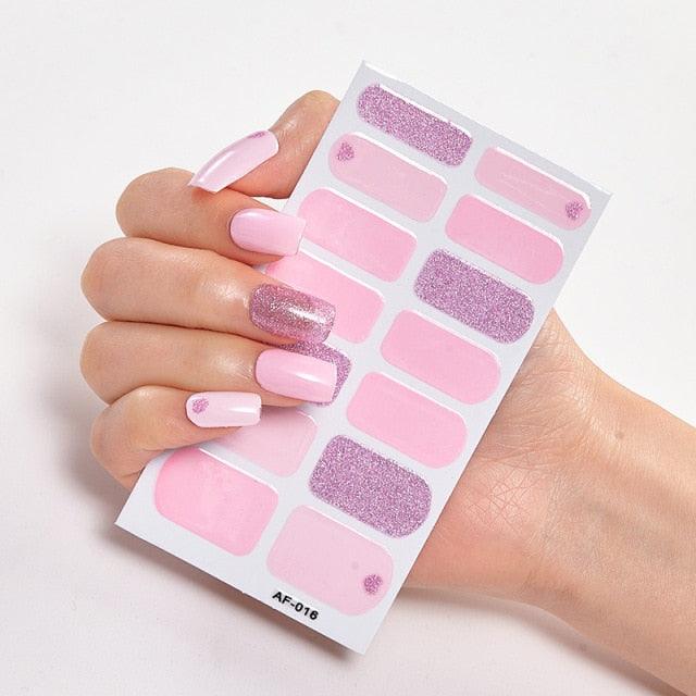 Full Cover Nail Stickers Nail Polish Nail Decoration Nails Sticker Designer Self Adhesive Nail Sticker Creative Nail Art Sticker Sticker Nail Decorations Accessories Metal Curve Stripe Lines Design Letter Nail Sticker Adhesive Decoration Template Stevvex
