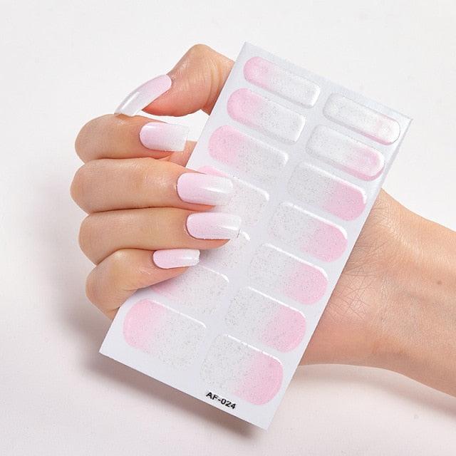 Full Cover Nail Stickers Nail Polish Nail Decoration Nails Sticker Designer Self Adhesive Nail Sticker Creative Nail Art Sticker Sticker Nail Decorations Accessories Metal Curve Stripe Lines Design Letter Nail Sticker Adhesive Decoration Template Stevvex