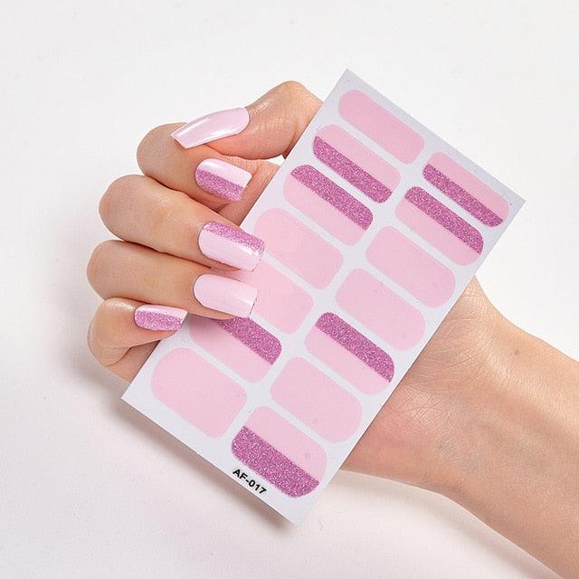 Full Cover Nail Stickers Nail Polish Nail Decoration Nails Sticker Designer Self Adhesive Nail Sticker Creative Nail Art Sticker Sticker Nail Decorations Accessories Metal Curve Stripe Lines Design Letter Nail Sticker Adhesive Decoration Template Stevvex
