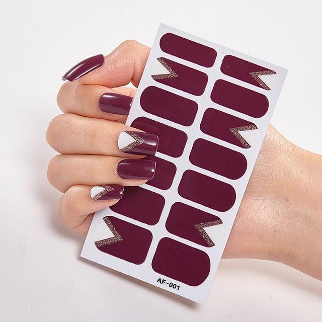 Full Cover Nail Stickers Nail Polish Nail Decoration Nails Sticker Designer Self Adhesive Nail Sticker Creative Nail Art Sticker Sticker Nail Decorations Accessories Metal Curve Stripe Lines Design Letter Nail Sticker Adhesive Decoration Template Stevvex