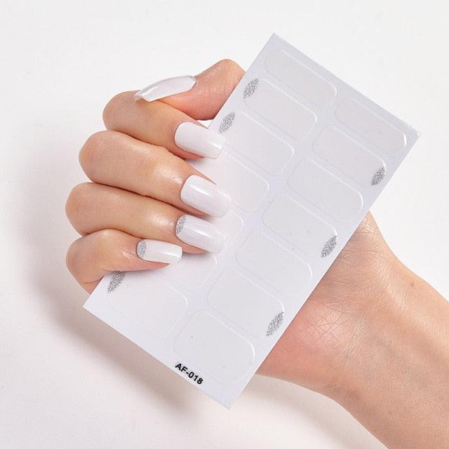 Full Cover Nail Stickers Nail Polish Nail Decoration Nails Sticker Designer Self Adhesive Nail Sticker Creative Nail Art Sticker Sticker Nail Decorations Accessories Metal Curve Stripe Lines Design Letter Nail Sticker Adhesive Decoration Template Stevvex