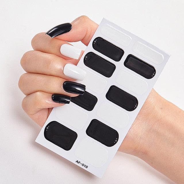 Full Cover Nail Stickers Nail Polish Nail Decoration Nails Sticker Designer Self Adhesive Nail Sticker Creative Nail Art Sticker Sticker Nail Decorations Accessories Metal Curve Stripe Lines Design Letter Nail Sticker Adhesive Decoration Template Stevvex
