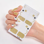 Full Cover Nail Stickers Nail Polish Nail Decoration Nails Sticker Designer Self Adhesive Nail Sticker Creative Nail Art Sticker Sticker Nail Decorations Accessories Metal Curve Stripe Lines Design Letter Nail Sticker Adhesive Decoration Template Stevvex