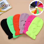 Full Face Cover Mask Three 3 Hole Balaclava Knit Hat Army Tactical CS Winter Ski Cycling Mask Beanie Hat Scarf Warm Face Masks Knit Hat Full Face Cover Balaclava Hats Funny Party Embroidery Beanies Caps Hole Knitted Full Face Cover Stevvex
