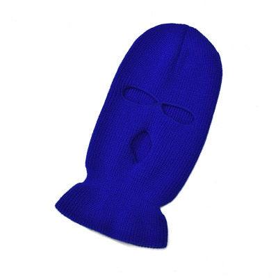 Full Face Cover Mask Three 3 Hole Balaclava Knit Hat Army Tactical CS Winter Ski Cycling Mask Beanie Hat Scarf Warm Face Masks Knit Hat Full Face Cover Balaclava Hats Funny Party Embroidery Beanies Caps Hole Knitted Full Face Cover Stevvex