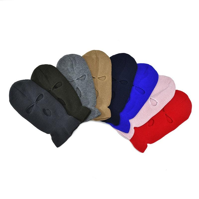 Full Face Cover Ski Mask Hat 3 Holes Balaclava Army Tactical CS Windproof Knit Beanies Bonnet Winter Warm Unisex Caps Neck Gaiter, Winter Balaclava Warm Knit Beanie for Outdoor Sports Outdoor Full Face Cover Thermal Ski Mask One Size Stevvex