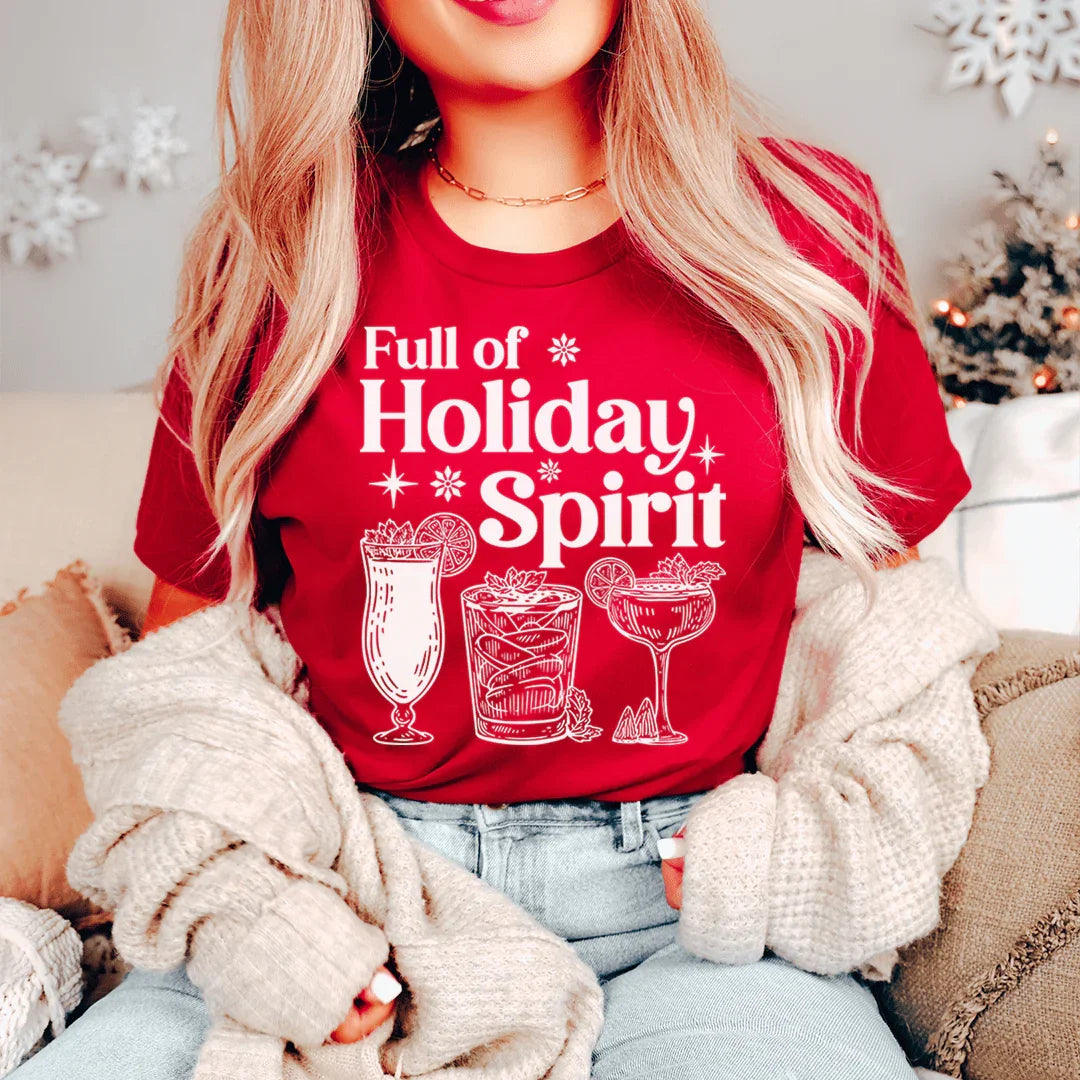 Full Of Holiday Spirit Tee Peachy Sunday