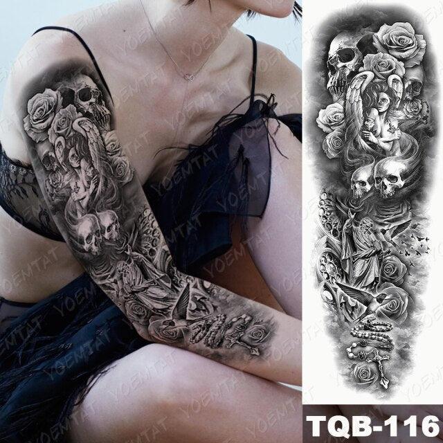 Full Women Man Realistic Waterproof Temporary Tattoo Tiger Stickers Luxury Big Design For Arm Thigh