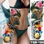 Full Women Man Realistic Waterproof Temporary Tattoo Tiger Stickers Luxury Big Design For Arm Thigh