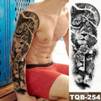 Full Women Man Realistic Waterproof Temporary Tattoo Tiger Stickers Luxury Big Design For Arm Thigh