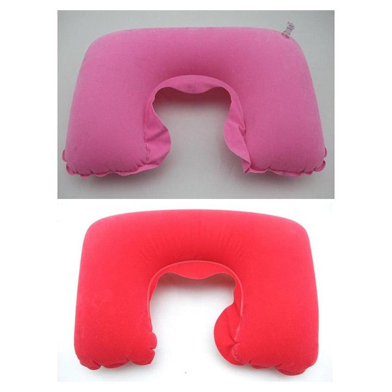 Functional U-Shape Travel Pillow For Airplane Inflatable Neck Pillow Travel Accessories Comfortable Sleep Pillows Inflatable Neck Pillow Inflatable U Shaped Travel Pillow Car Head Neck Rest Air Cushion For Travel Neck Pillow Stevvex