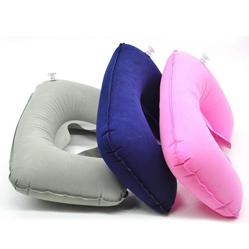 Functional U-Shape Travel Pillow For Airplane Inflatable Neck Pillow Travel Accessories Comfortable Sleep Pillows Inflatable Neck Pillow Inflatable U Shaped Travel Pillow Car Head Neck Rest Air Cushion For Travel Neck Pillow Stevvex