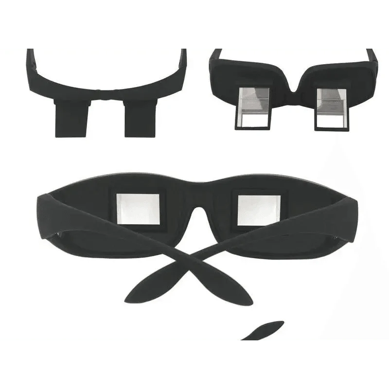 Funny Black Lazy Periscope Horizontal Reading TV Lightweight Sit View Glasses Lie Down Unisex Wide Use Glasses Stevvex