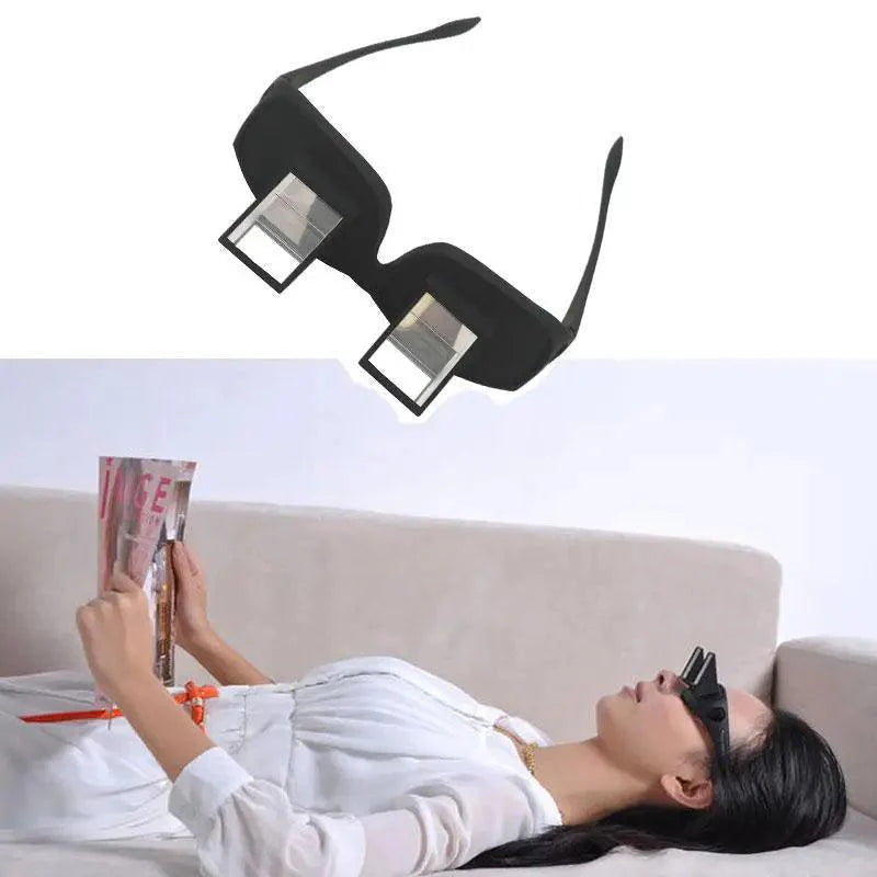 Funny Black Lazy Periscope Horizontal Reading TV Lightweight Sit View Glasses Lie Down Unisex Wide Use Glasses Stevvex