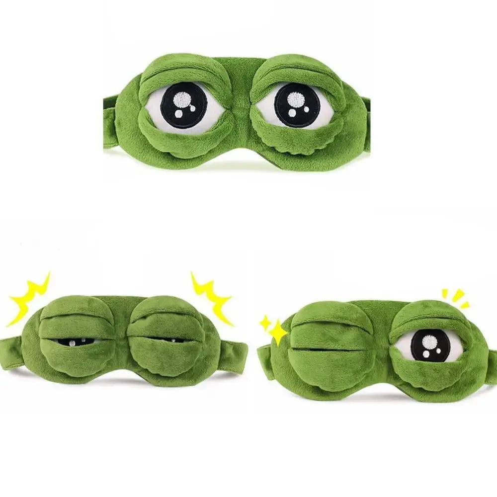 Funny Cartoon Frog Eye 3D Sleeping Eye Mask Comfortable Green Eye Cover Travel Office Soft Eye Mask Stevvex