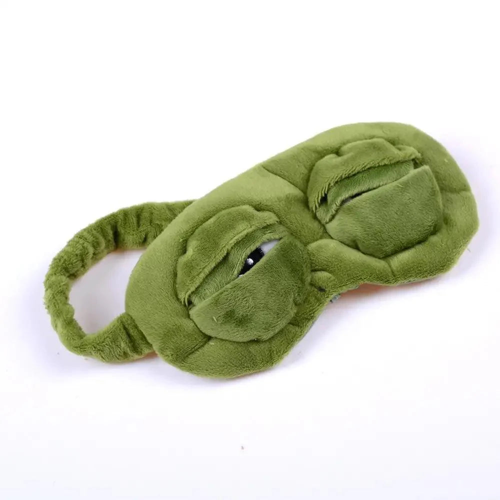 Funny Cartoon Frog Eye 3D Sleeping Eye Mask Comfortable Green Eye Cover Travel Office Soft Eye Mask Stevvex