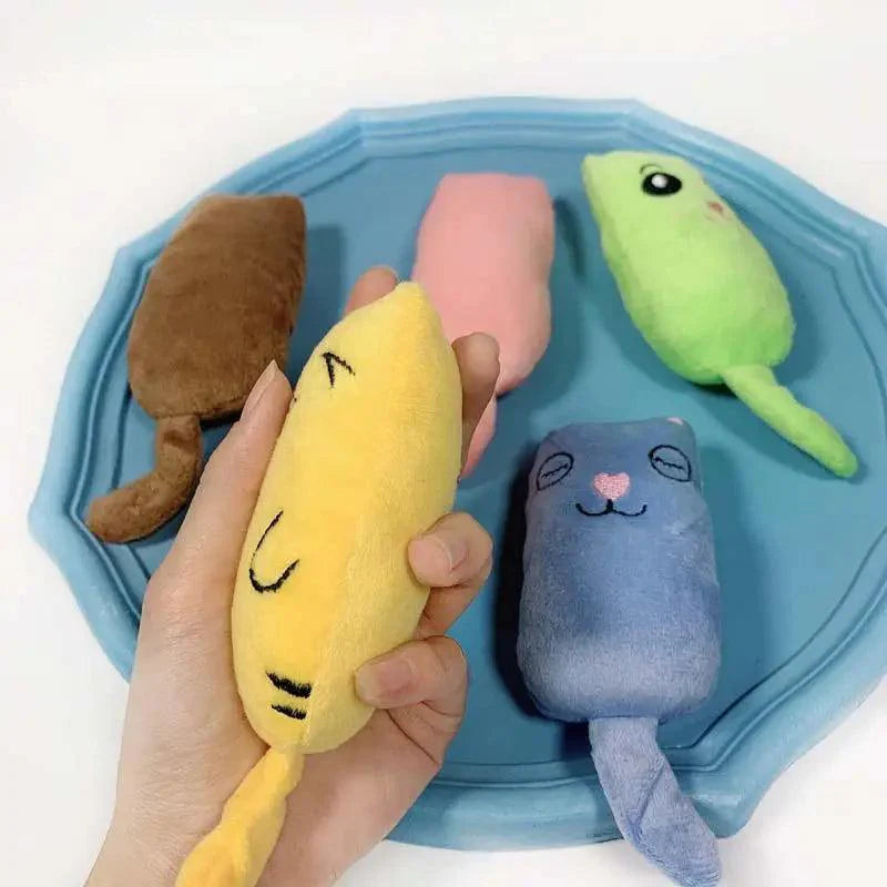 Funny Colorful Teeth Grinding Catnip Toys Cute Kitten Chewing Toy Stuffed Toys For Pets Soft Cat Toys Stevvex