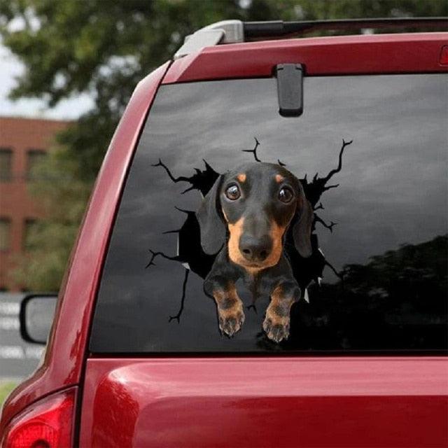 Funny Dog Head In The Crack Vinyl Car Funny Dog Head In The Crack Vinyl Car Stickers Decals Motorcycle Accessories Car-window Decorative Goods Broken Glass Sticker Car Stickers Decals Motorcycle Accessories Car-window Decorative Goods Pvc Car Sticker Stevvex