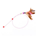 Funny Feather Bird with Bell Cat Stick Toy for Kitten Playing Teaser Wand Toy Cat Supplies Interactive Wiggle Moving Cat Kicker Toy with Plush Interactive Cat Toys Fun Toy For Cat Exercise Stevvex