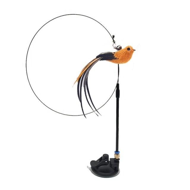 Funny Feather Bird with Bell Cat Stick Toy for Kitten Playing Teaser Wand Toy Cat Supplies Interactive Wiggle Moving Cat Kicker Toy with Plush Interactive Cat Toys Fun Toy For Cat Exercise Stevvex