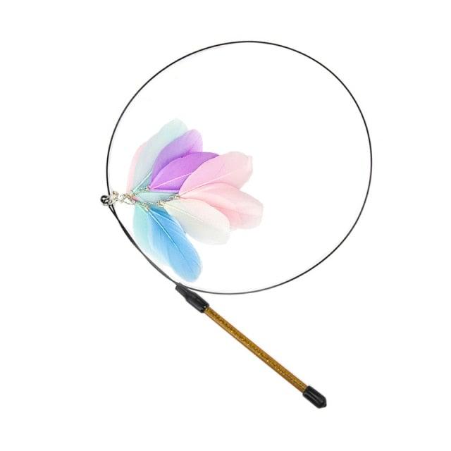 Funny Feather Bird with Bell Cat Stick Toy for Kitten Playing Teaser Wand Toy Cat Supplies Interactive Wiggle Moving Cat Kicker Toy with Plush Interactive Cat Toys Fun Toy For Cat Exercise Stevvex