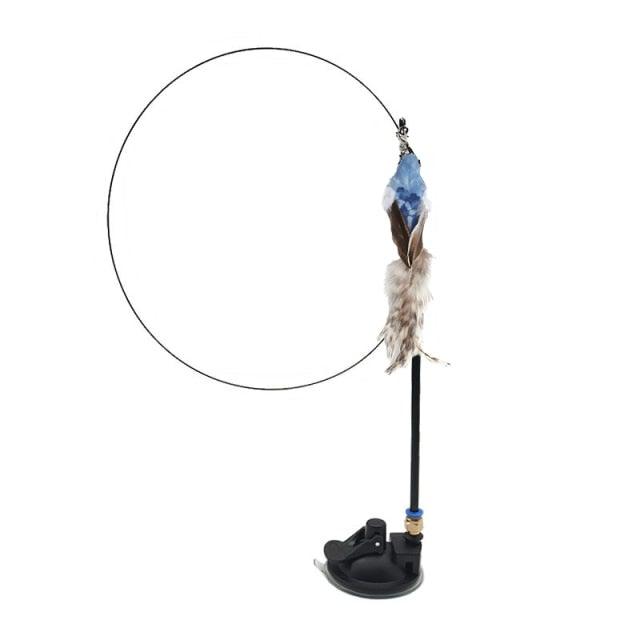 Funny Feather Bird with Bell Cat Stick Toy for Kitten Playing Teaser Wand Toy Cat Supplies Interactive Wiggle Moving Cat Kicker Toy with Plush Interactive Cat Toys Fun Toy For Cat Exercise Stevvex
