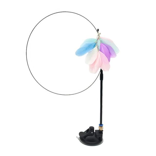 Funny Feather Bird with Bell Cat Stick Toy for Kitten Playing Teaser Wand Toy Cat Supplies Interactive Wiggle Moving Cat Kicker Toy with Plush Interactive Cat Toys Fun Toy For Cat Exercise Stevvex