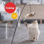 Funny Feather Bird with Bell Cat Stick Toy for Kitten Playing Teaser Wand Toy Cat Supplies Interactive Wiggle Moving Cat Kicker Toy with Plush Interactive Cat Toys Fun Toy For Cat Exercise Stevvex