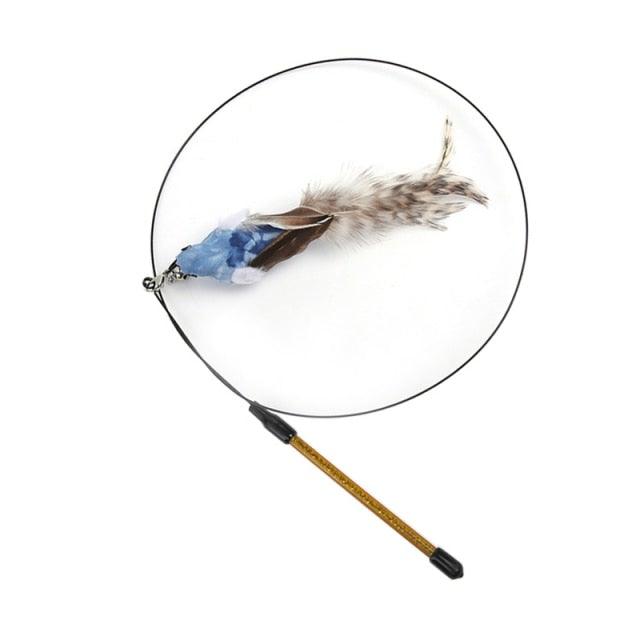 Funny Feather Bird with Bell Cat Stick Toy for Kitten Playing Teaser Wand Toy Cat Supplies Interactive Wiggle Moving Cat Kicker Toy with Plush Interactive Cat Toys Fun Toy For Cat Exercise Stevvex