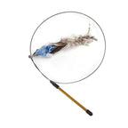 Funny Feather Bird with Bell Cat Stick Toy for Kitten Playing Teaser Wand Toy Cat Supplies Interactive Wiggle Moving Cat Kicker Toy with Plush Interactive Cat Toys Fun Toy For Cat Exercise Stevvex