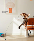 Funny Feather Bird with Bell Cat Stick Toy for Kitten Playing Teaser Wand Toy Cat Supplies Interactive Wiggle Moving Cat Kicker Toy with Plush Interactive Cat Toys Fun Toy For Cat Exercise Stevvex