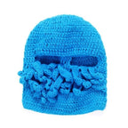 Funny Party Octopus Beard Hat Unisex Animal Cthulhu Crocheted Tentacle Knit Wind Mask Ski Cap Halloween Hats Bear Boys Octopus Beanie Hat For Men Winter Warm Skiing Biking Costume Squid Mask Foldaway Beard Octopus Pirate Hats Bearded Caps Stevvex