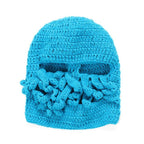 Funny Party Octopus Beard Hat Unisex Animal Cthulhu Crocheted Tentacle Knit Wind Mask Ski Cap Halloween Hats Bear Boys Octopus Beanie Hat For Men Winter Warm Skiing Biking Costume Squid Mask Foldaway Beard Octopus Pirate Hats Bearded Caps Stevvex