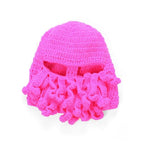 Funny Party Octopus Beard Hat Unisex Animal Cthulhu Crocheted Tentacle Knit Wind Mask Ski Cap Halloween Hats Bear Boys Octopus Beanie Hat For Men Winter Warm Skiing Biking Costume Squid Mask Foldaway Beard Octopus Pirate Hats Bearded Caps Stevvex