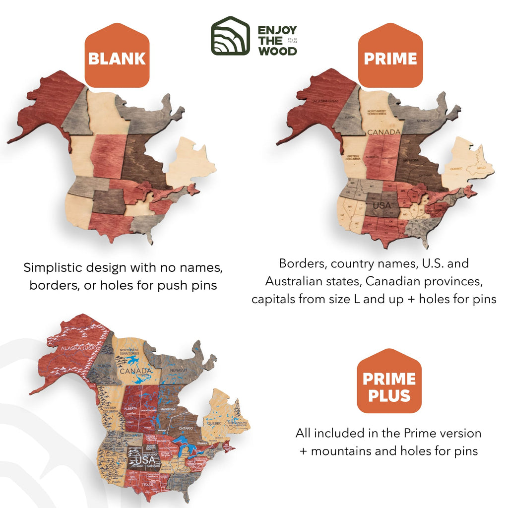 3D Wooden World Map Fusion Enjoy The Wood