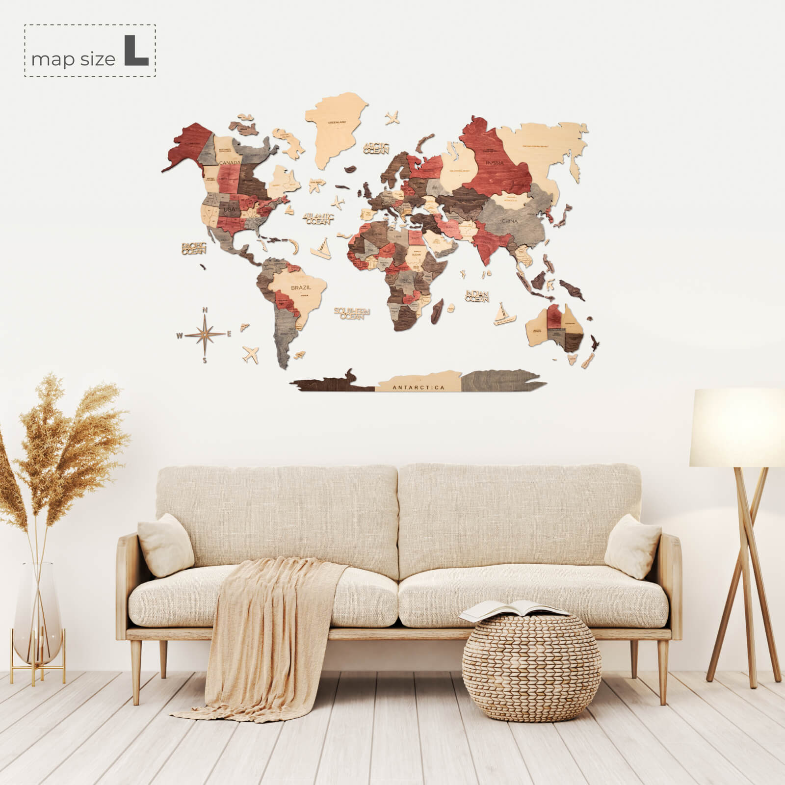 3D Wooden World Map Fusion Enjoy The Wood