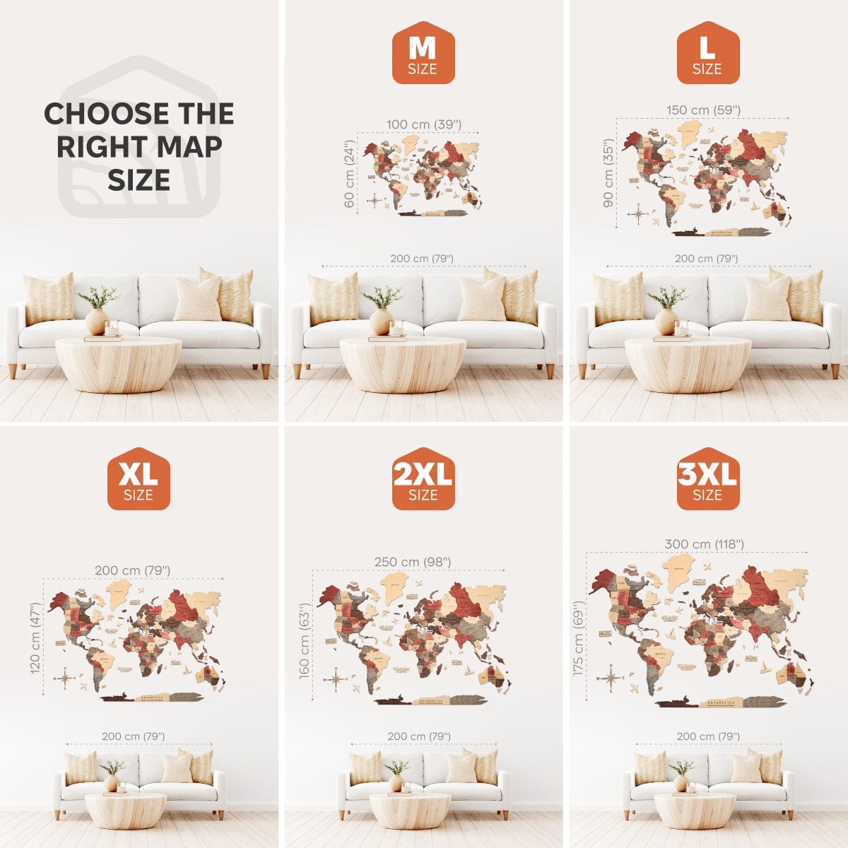 3D Wooden World Map Smokey Enjoy The Wood