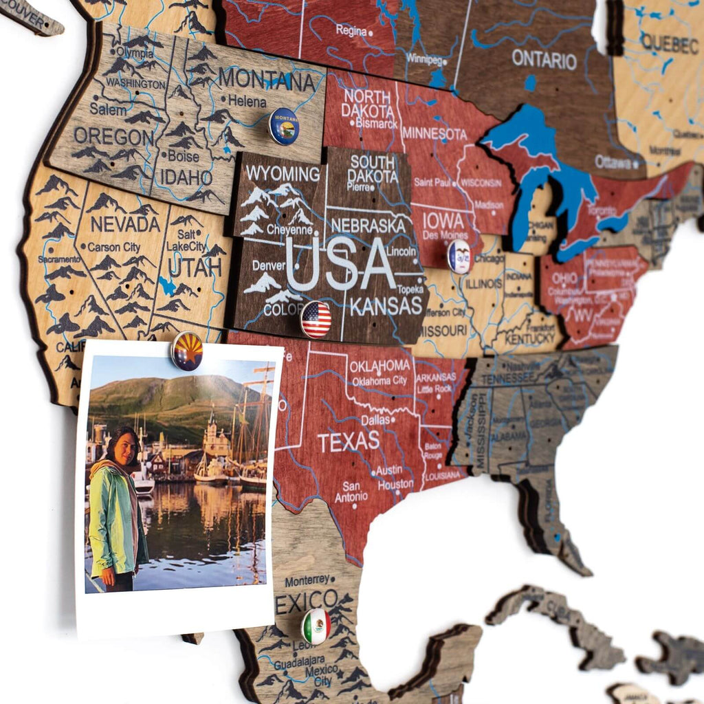 3D Wooden World Map Fusion Enjoy The Wood