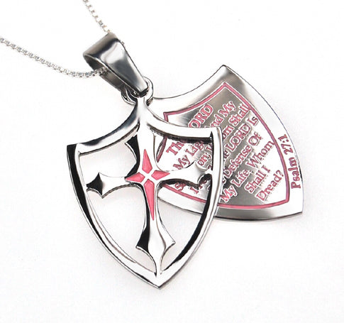 2 Piece Shield Cross Necklace KingdomWear