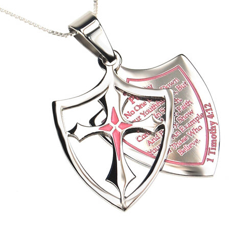 2 Piece Shield Cross Necklace KingdomWear