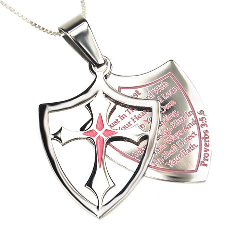 2 Piece Shield Cross Necklace KingdomWear